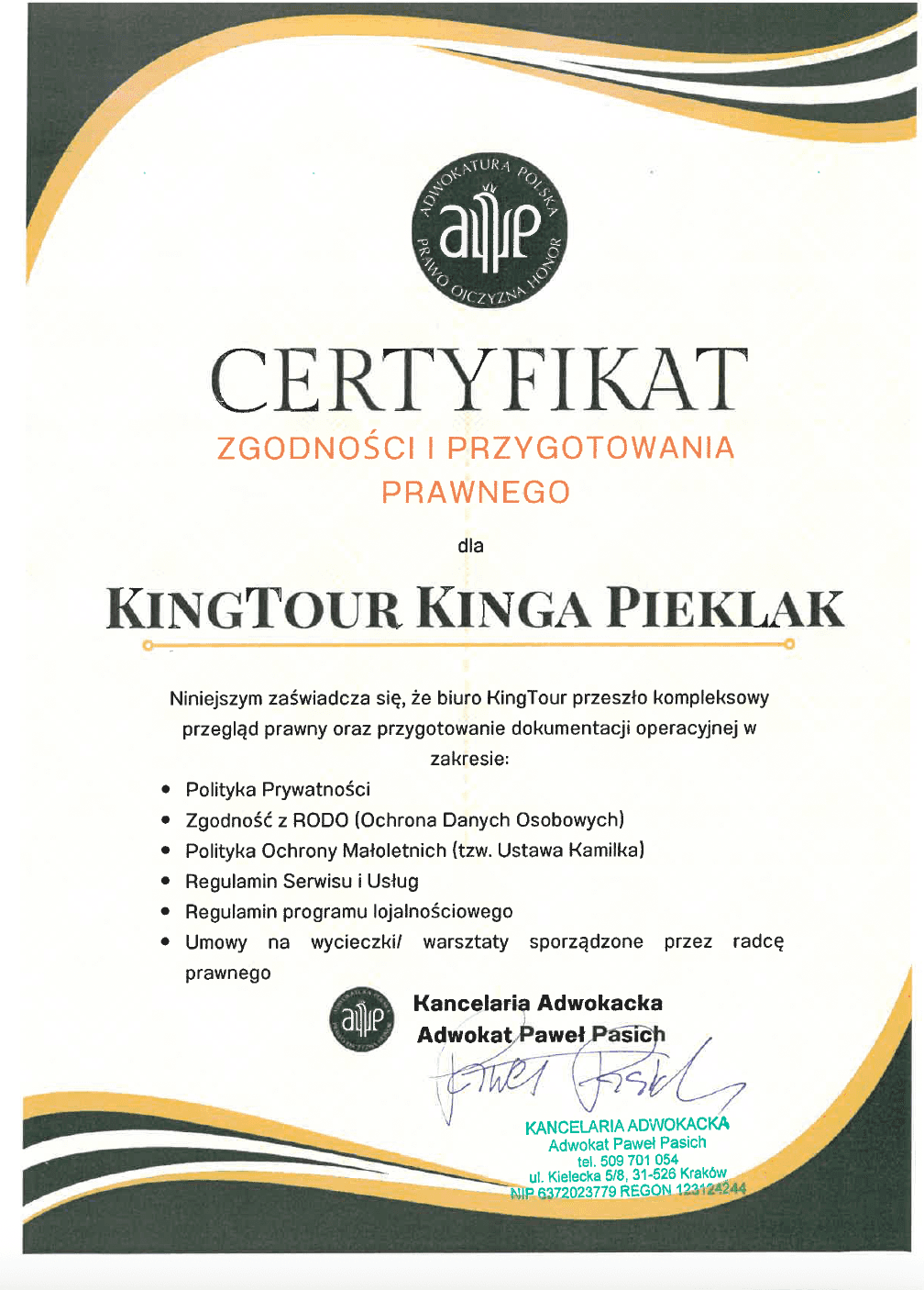 Zgodność i przygotowanie prawne 